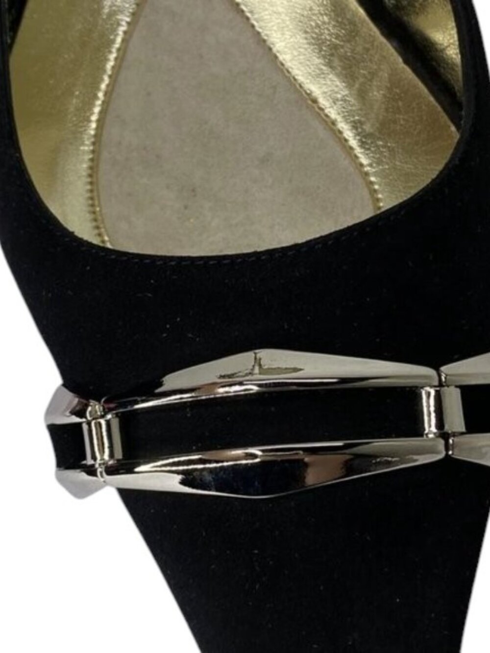 NEW MONIQUE Women’s Suede Slingback Pointed Toe High-Heel Pumps – Black–Size 10M - Picture 6 of 7